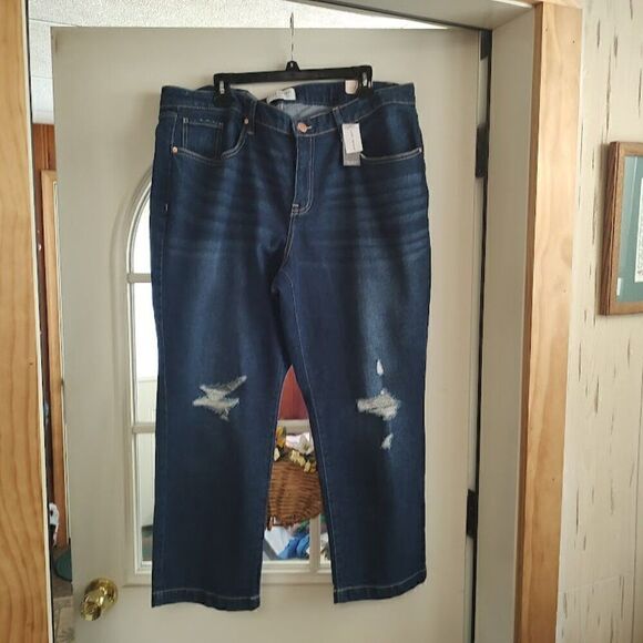 New Lane Bryant Signature Fit Mid Rise Slim Straight Ankle Jeans Women's 20 - Picture 1 of 4